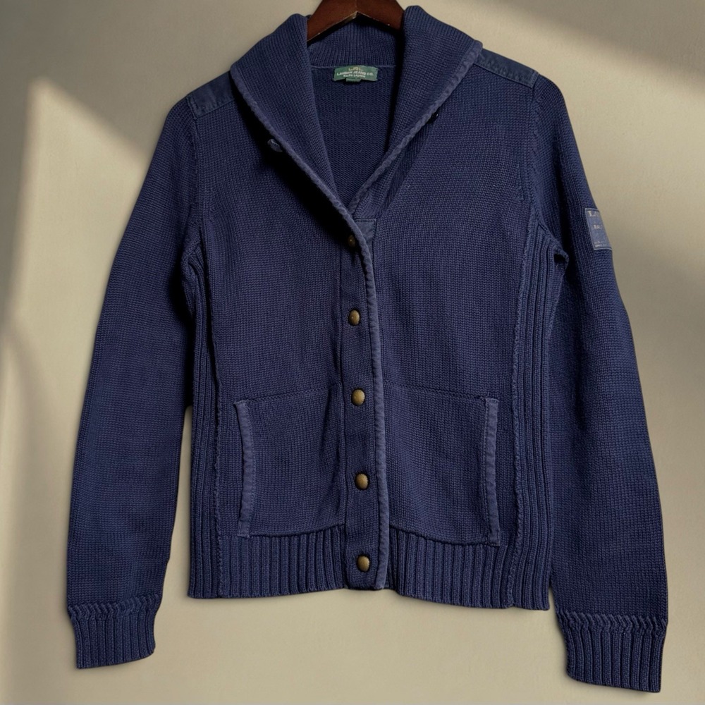 Ralph Lauren Navy Shawl Collar Button Cardigan